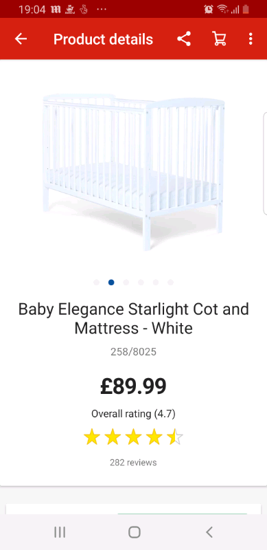 baby elegance cot argos